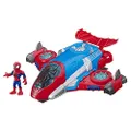 Super Hero Adventures Playskool Heroes Marvel Super Hero Adventures Spider-Man Jetquarters, 5-Inch Action Figure and Vehicle Set, Toy Jet, Collectible Toys for Kids Ages 3 and Up