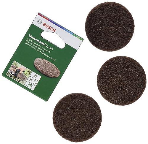 Bosch Home & Garden Abrasive Heavy Duty Pad for the Cordless Cleaning Brush Universal Brush (3 Piece, Reusable and Dishwasher Safe, in Cardboard Packaging)