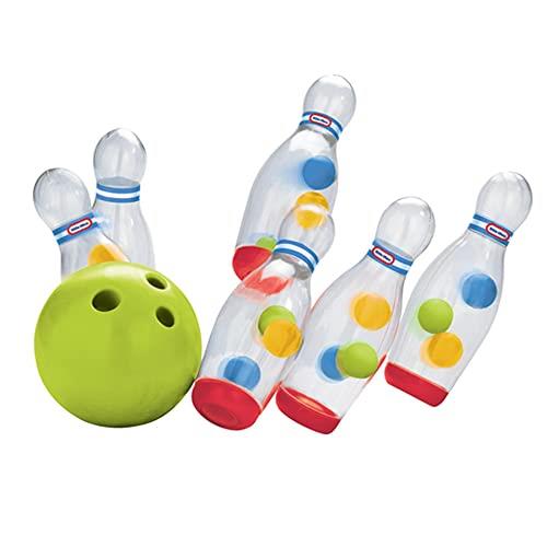 Little Tikes Clearly Sports Bowling - 7-Piece Clear Pin Set - Self-Entertaining, Teaches Coordination - Includes Junior-Sized Ball with Easy-Insert Finger Holes, For Toddlers 24 Months to 3 Years