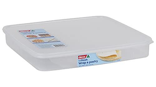 Décor Food Storage Container for Pastry Sheets, Slices and Pita Breads 2.5L,White