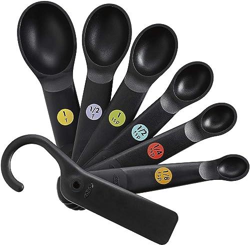 OXO Good Grips Plastic Measure Spoons 7-Piece, Black, 3.81 x 10.16 x 21.59 cm (11121901MLNYK)