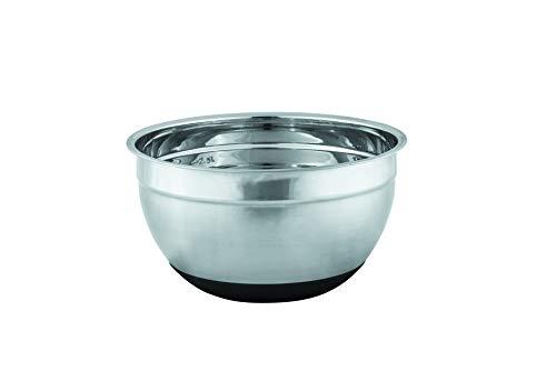 Avanti Stainless Steel Anti-Slip Mixing Bowl with Black Silicone Bottom, 22 cm Diameter, Silver/Black