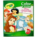 CRAYOLA 04 5091 Disney Princess Color & Sticker Book, School Holidays for Kids, Age 3, 4, 5, 6 Girls