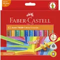 Faber-Castell Junior Triangular Twist Crayon, Asstd 12 Pack, (21-010036)