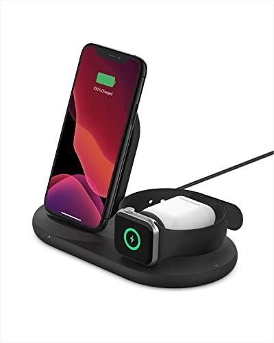 Belkin 3-in-1 Wireless Charger (Wireless Charging Station for iPhone, Apple Watch, AirPods) Wireless Charging Dock, iPhone Charging Dock, Apple Watch Charging Stand