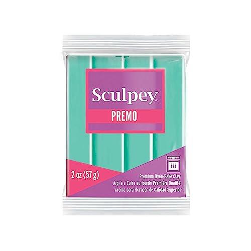 Premo Sculpey Polymer Oven-Bake Clay, Mint Green, Non Toxic, 2 oz. bar, Great for Jewelry Making, Holiday, DIY, Mixed Media and Home décor Projects., PE02 5062