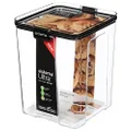Sistema Ultra Tritan Airtight Pantry Storage Container | 2.75 Litre Large Food Storage Container | Stackable | with Locking Clips | BPA-Free | Clear with Black Accents