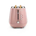 De'Longhi Eclettica Toaster CTY2003.PK, 2 Slot Toaster with Reheat and Defrost Functions, Progressive Browning Levels, Pull Crumbs Tray, Stainless Steel, 900W, Glossy Pink