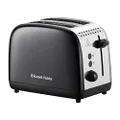 Russell Hobbs Colours Plus 2 Slice Toaster, RHT2655BLK, 2-Slice Toaster with Longer Slots, 6 Browning Settings, Frozen, Reheat & Cancel Functions, Black