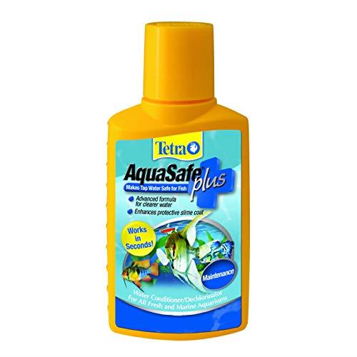 Tetra AquaSafe Plus, Aquarium Water Conditioner & Dechlorinator, Beneficial Filter Bacteria, Gill & Membrane Protection, Suitable For Fresh Water & Marine Fish, 100mL (3.38 fl oz)