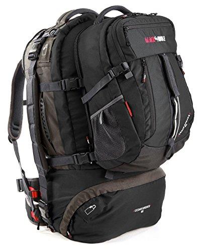 BlackWolf Cedar Breaks 55L Hiking Backpack + 25L Daypack - Black