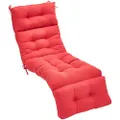 Amazon Basics Tufted Outdoor Lounger Patio Cushion - Red