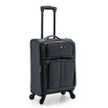 U.S. Traveler Anzio Softside Expandable Spinner Luggage, Dark Grey, Carry-on 22-Inch, Anzio Softside Expandable Spinner Luggage