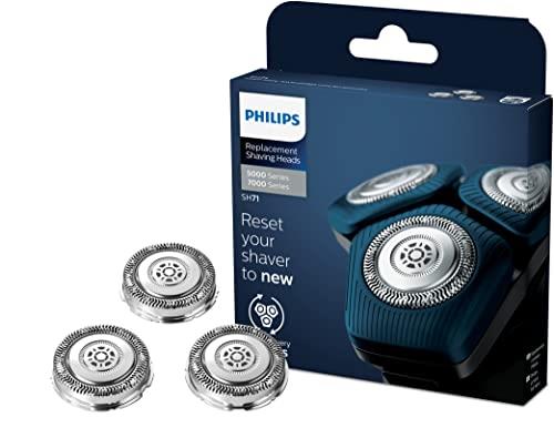 PHILIPS Replacement Electric Shaver Heads Compatible with Series 7000 and Angular-Shaped Series 5000, SteelPrecision Blades, 3-Pack, SH71/51