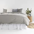 Bambury Temple Organic Cotton Quilt Cover Set, Grey, Single Bed