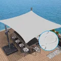 NyShine Sun Shade Sail with Hardware Kit Waterproof 10' x 10' Rectangle UV Block Canopy Awning Shelter for Outdoor Patio Backyard Lawn Garden Carport