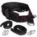 THEFITGUY Belt for Pulling, Strength Training, Adjustable Closure, 2 Straps & 4 Hooks Included