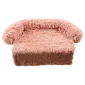 Furbulous Pet Couch Protector for Dog with Soft Neck Bolster, Universal Pet Furniture Cover, Sofa Bed Cover, Plush Dog Bed and More for Dogs and Cats, Machine Washable - Pink 68 x 68cm