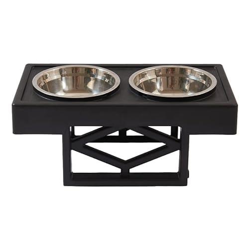 Furbulous Elevated Dog Bowls with Adjustable Heights Stand, Pet Bowl Stand Feeder with 2 Stainless Steel Food & Water Feeder Bowls