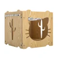 Furbulous Stackable Cat Box Wood House and Cat Nap Hammock in Kitten Style