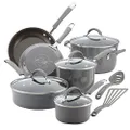 Rachael Ray 16802 Cucina Nonstick Cookware Pots and Pans Set, 12 Piece, Sea Salt Gray