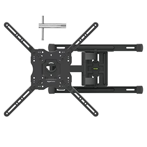 Amazon Basics Full Motion TV Wall Mount with Horizontal Post Installation Leveling for 32-Inch to 86-Inch TVs