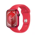 Apple Watch Series 9 [GPS 45-mm] Smartwatch with Aluminum Case with (Product) RED Sport Band S/M