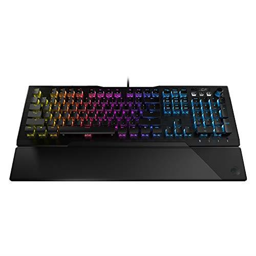 ROCCAT Vulcan 121 Mechanical PC Gaming Keyboard, Titan Switch, AIMO RGB Backlit Lighting Per Key, Anodised Aluminium Top Plate and Detachable Palm/Wrist Rest - Black