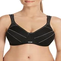 Berlei Women's Underwear Microfibre Full Support Non-Padded Sports Bra SF2, Black, 20E