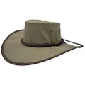Jacaru Australia 0125 Parks Explorer Solid Wide Brim Hat, Khaki, Large