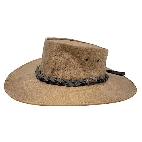 Jacaru Australia 1001P Premium Kangaroo Leather Hat, Mushroom, XX-Large