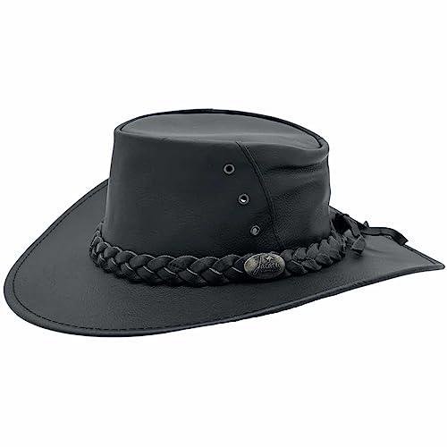 Jacaru Australia 1001A Kangaroo Leather Hat, Black, Large