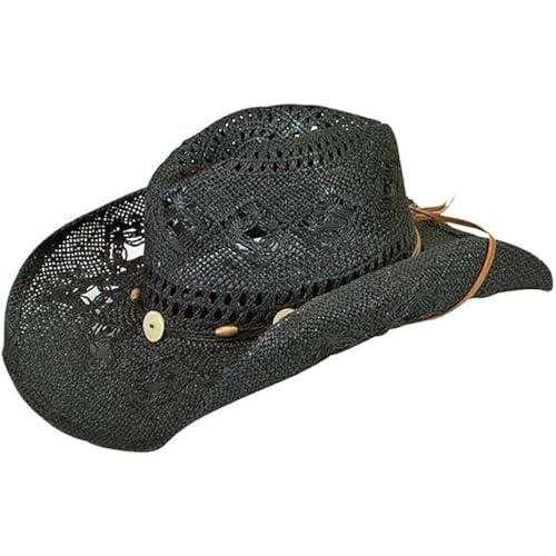 Jacaru Australia 1566 Cowboy Hat with Button and Beads, Natural, One Size