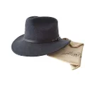 Jacaru Australia 1849 Wool Traveller Hat with Bag, Dark Grey, XX-Large