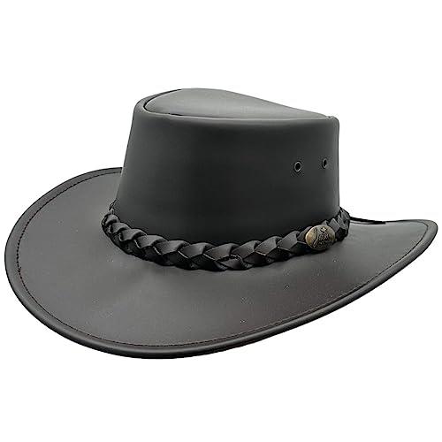 Jacaru Australia 1009 Cactus Leather Cowboy Hat, Brown, Small