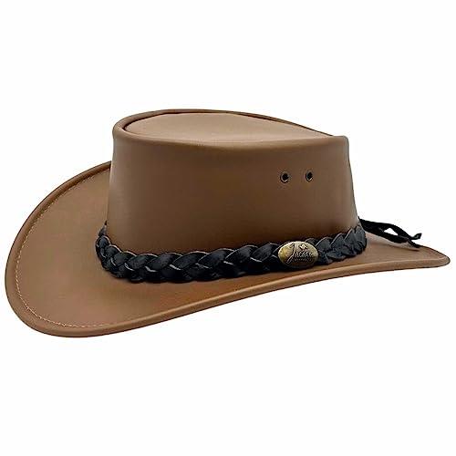 Jacaru Australia 1069 Buffalo Leather Hat, Mushroom, XX-Large