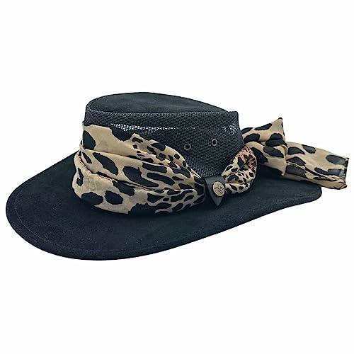 Jacaru Australia 1022 Shady Lady Hat, Black, Medium