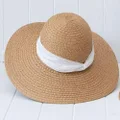 Sundaise Gemma Wide Brim Plait Hat, White