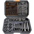 REBRA Screw&Bolt Extractor Set and Left-Hand Drill Bit Set, with Hex Adapter, Easy Out Stripped Screw Remover Socket Set Tool for Stripped, Damaged, Rounded-Off, Rusted Bolts, Nuts&Screws 26-Pieces