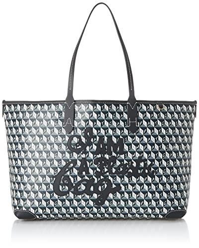 Anya Hindmarch 149877 I am a Plastic Bag Tote Small Motif in Recycled Canvas Women's Charcoal, charcoal, Free Size