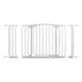 Dreambaby Chelsea Extra-Wide Hallway Baby Security Gate Set - with 9cm & 18cm Extensions - Dual Locking Feature Mechanism - Fits Opening 97.5cm-133cm Wide & 75cm Tall - White