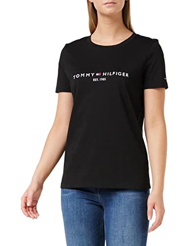 Tommy Hilfiger Women's Essential Crew Neck Logo T-Shirt, Black, Small