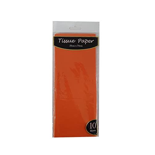Lylac Gift Wrapping Tissue Paper 10-Pieces Set, 50 cm x 70 cm Size, Orange