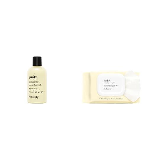 Philosophy purity cleanser 240ml & one step face cleansing cloths set