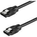 StarTech Round Latching Connectors 6Gbs SATA Cable, 0.3 Meter Lenght, Black