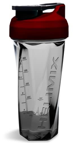 Helimix 2.0 Vortex Blender Shaker Bottle 28oz | No Blending Ball or Whisk | USA Made | Portable Pre Workout Whey Protein Drink Shaker Cup | Mixes Cocktails Smoothies Shakes | Dishwasher Safe (28 oz, Burgundy)