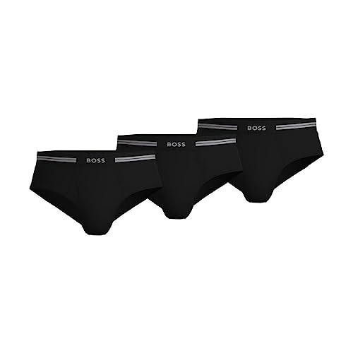 Hugo Boss Men's 3-Pack Traditional Cotton Briefs, New Black, Small