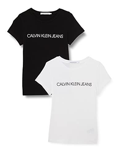 Calvin Klein INSTITUTIONAL Logo 2-Pack TEE, White, Medium