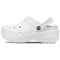 Crocs womens Classic Platform Lined Clog, White W6