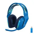 Logitech G733 LIGHTSPEED Wireless Gaming Headset with suspension headband, LIGHTSYNC RGB, Blue VO!CE mic technology and PRO-G audio drivers - Blue